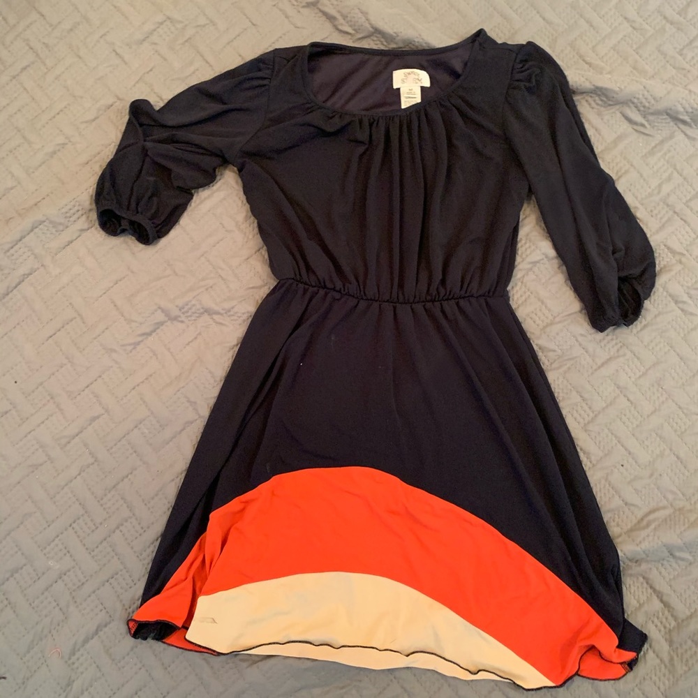 Blue, Orange and Tan Dress
